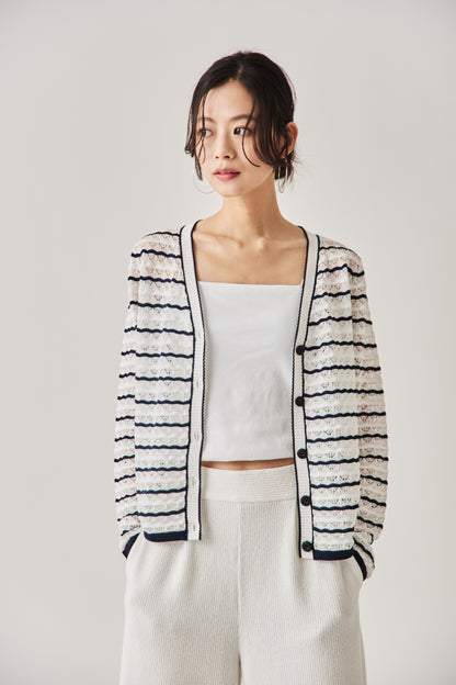 クロシェニットカーディガン