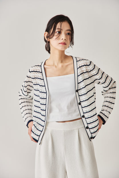 クロシェニットカーディガン