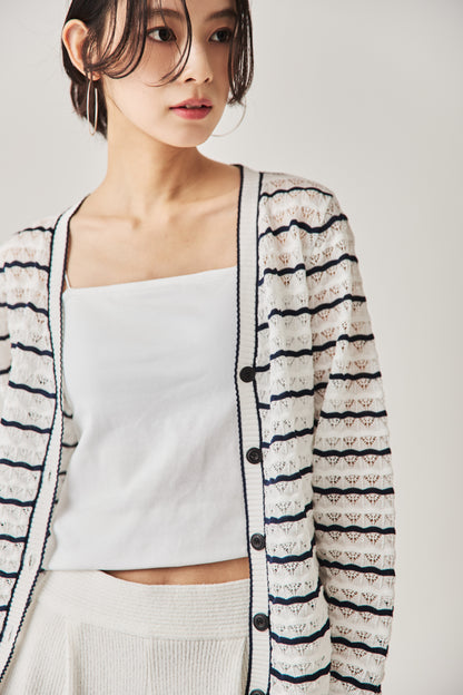 クロシェニットカーディガン