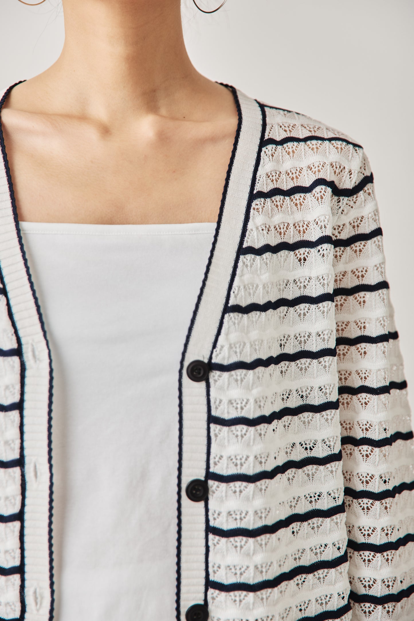 クロシェニットカーディガン