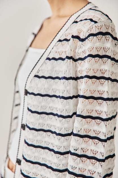 クロシェニットカーディガン