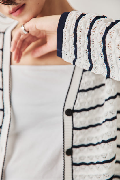 クロシェニットカーディガン