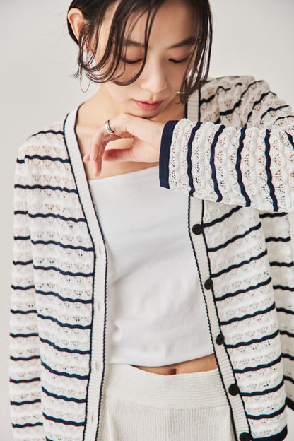 クロシェニットカーディガン