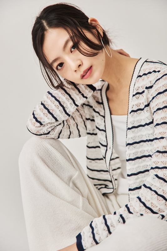 クロシェニットカーディガン