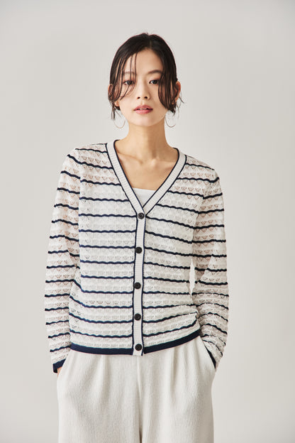 クロシェニットカーディガン