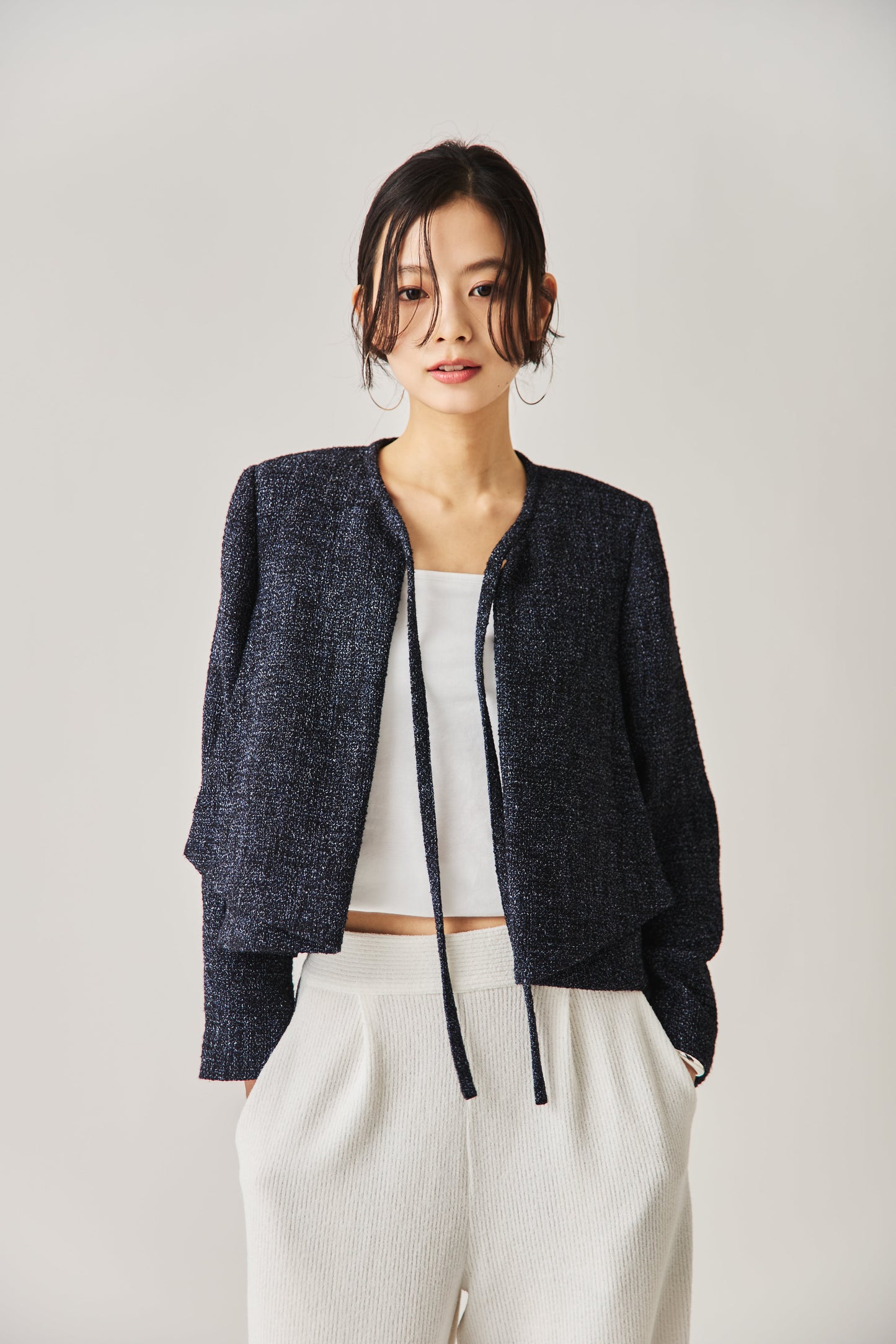 ソフトツイードジャケット（NAVY）