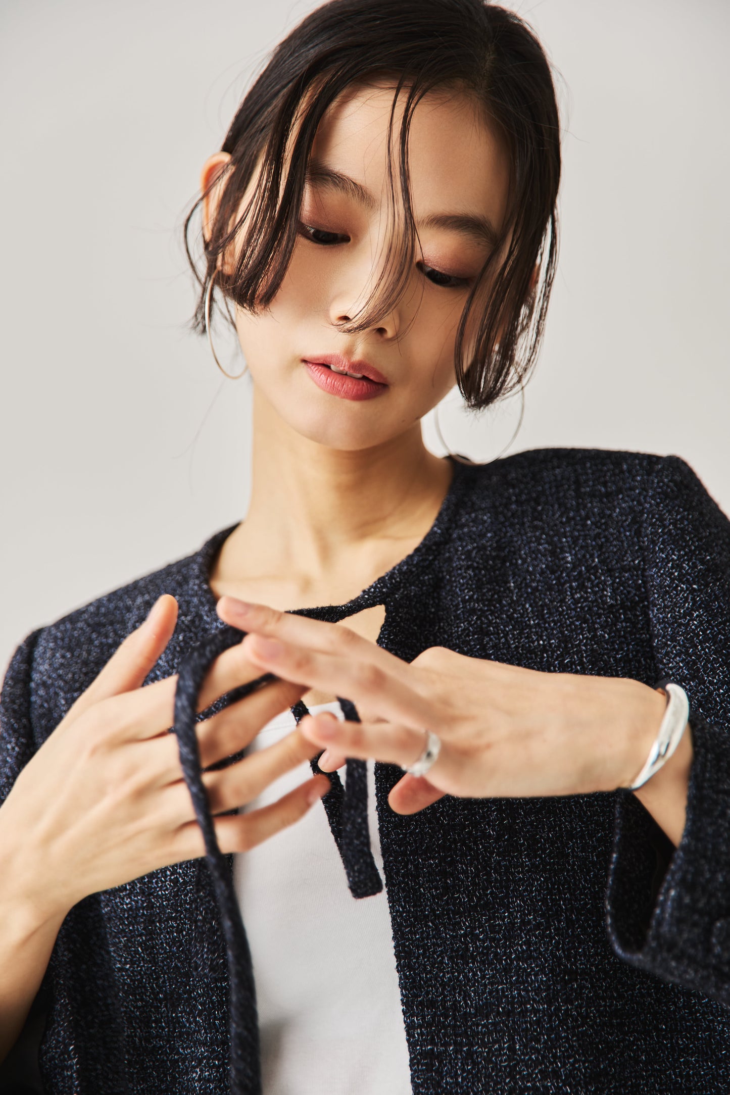 ソフトツイードジャケット（NAVY）