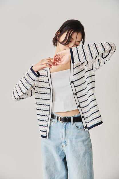 クロシェニットカーディガン