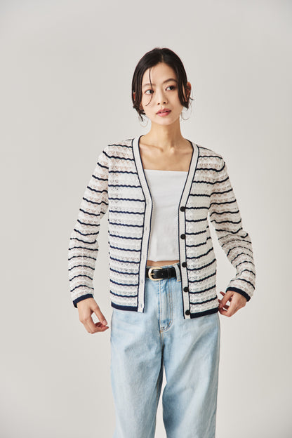 クロシェニットカーディガン