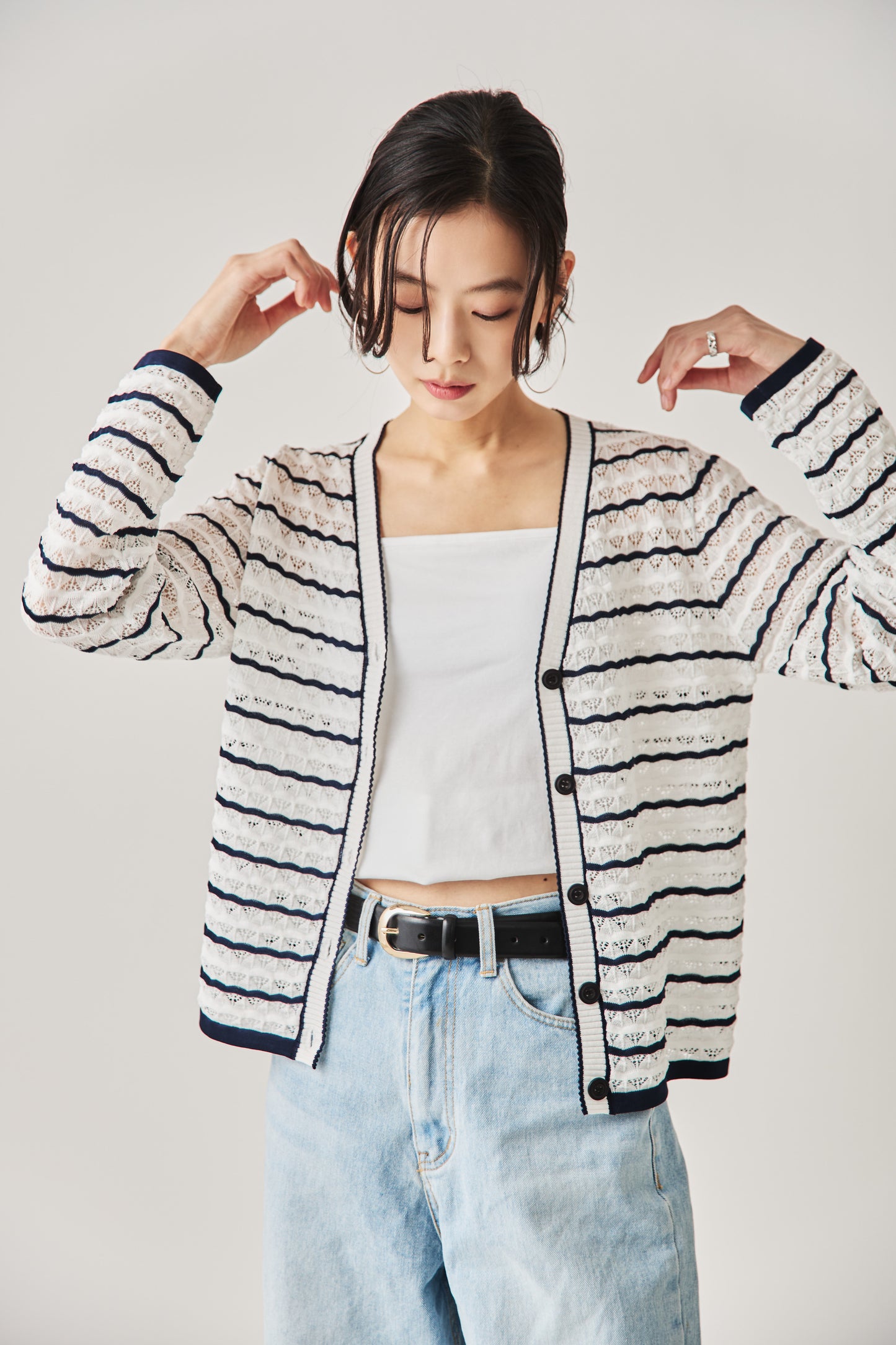 クロシェニットカーディガン