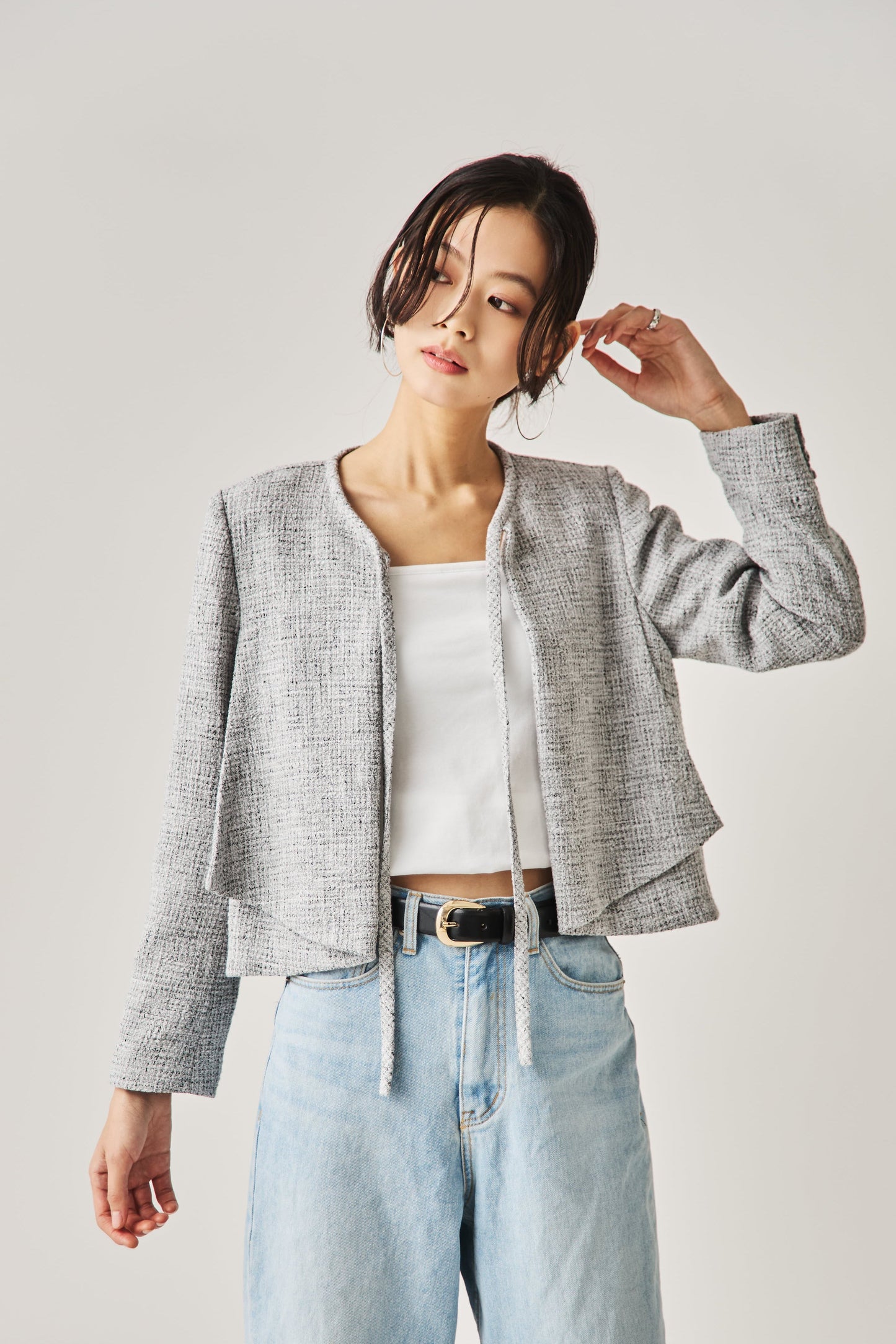 ソフトツイードジャケット（GRAY）