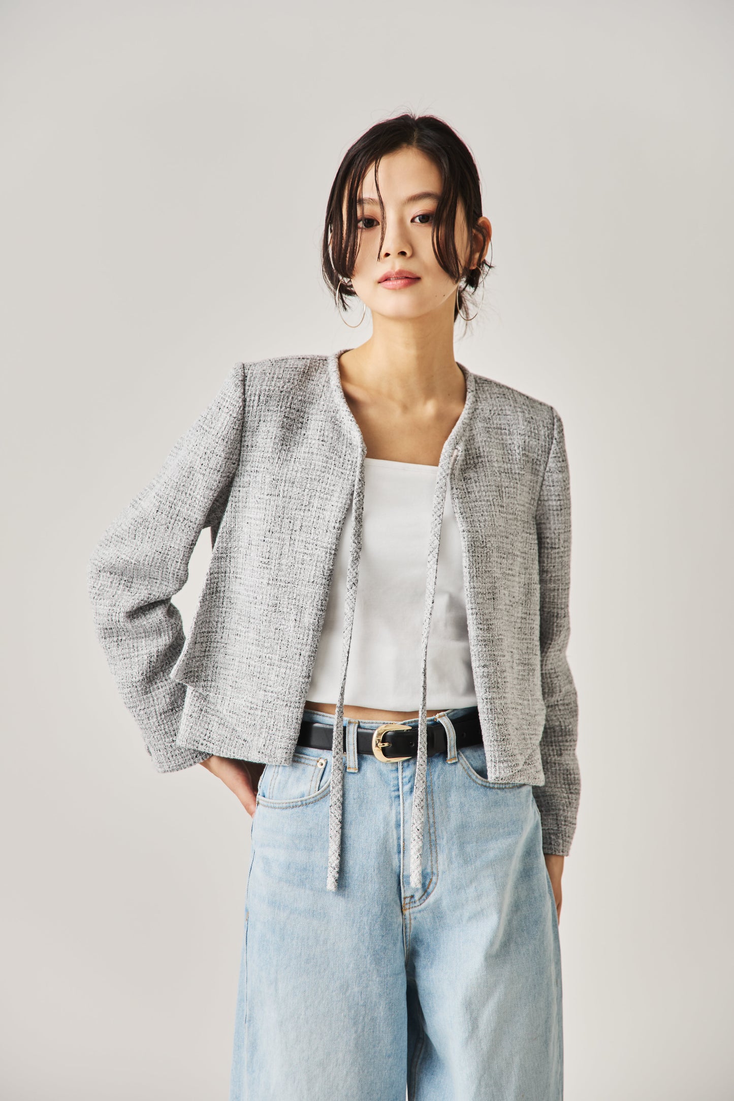 ソフトツイードジャケット（GRAY）