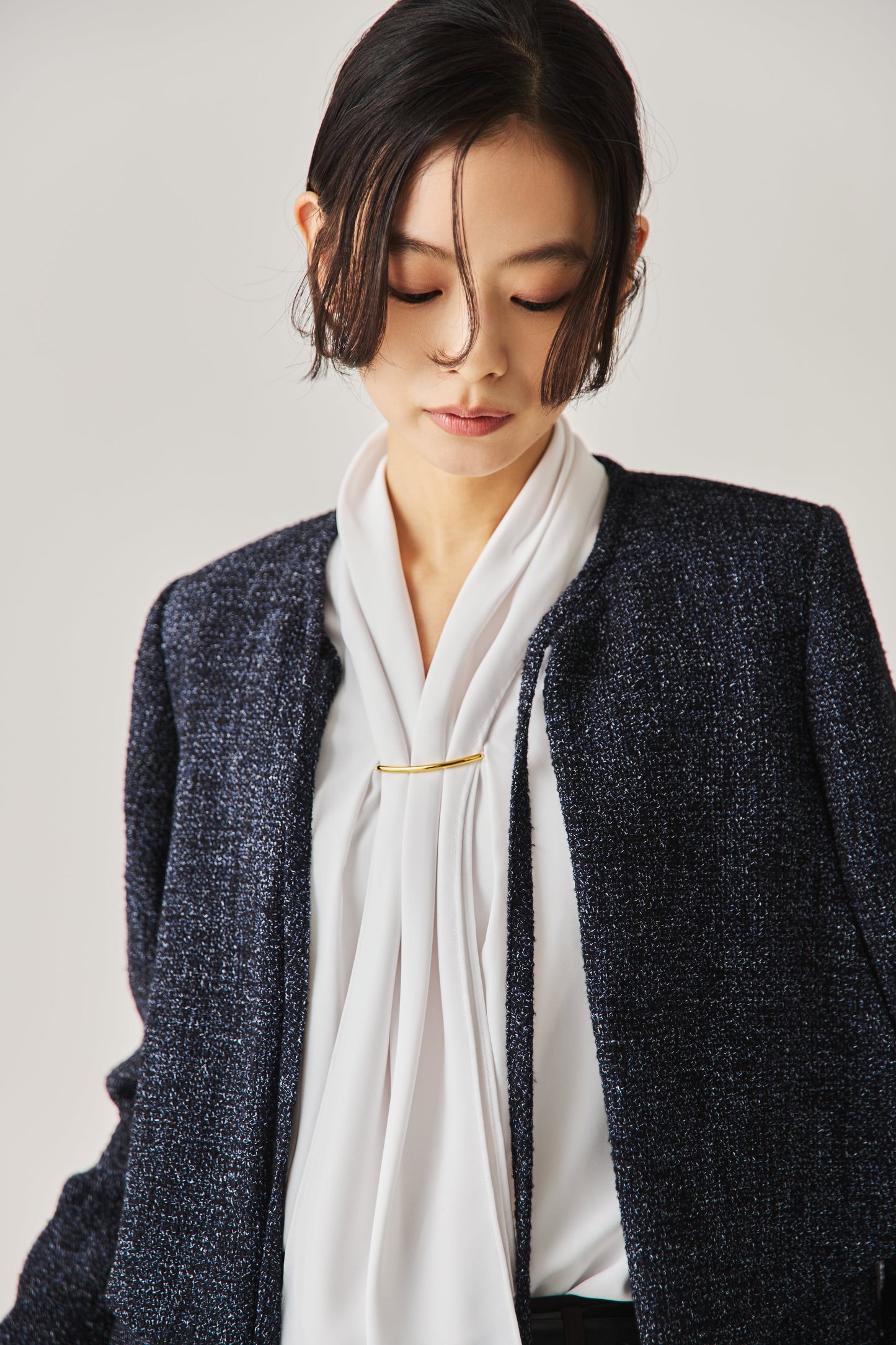 ソフトツイードジャケット（NAVY）