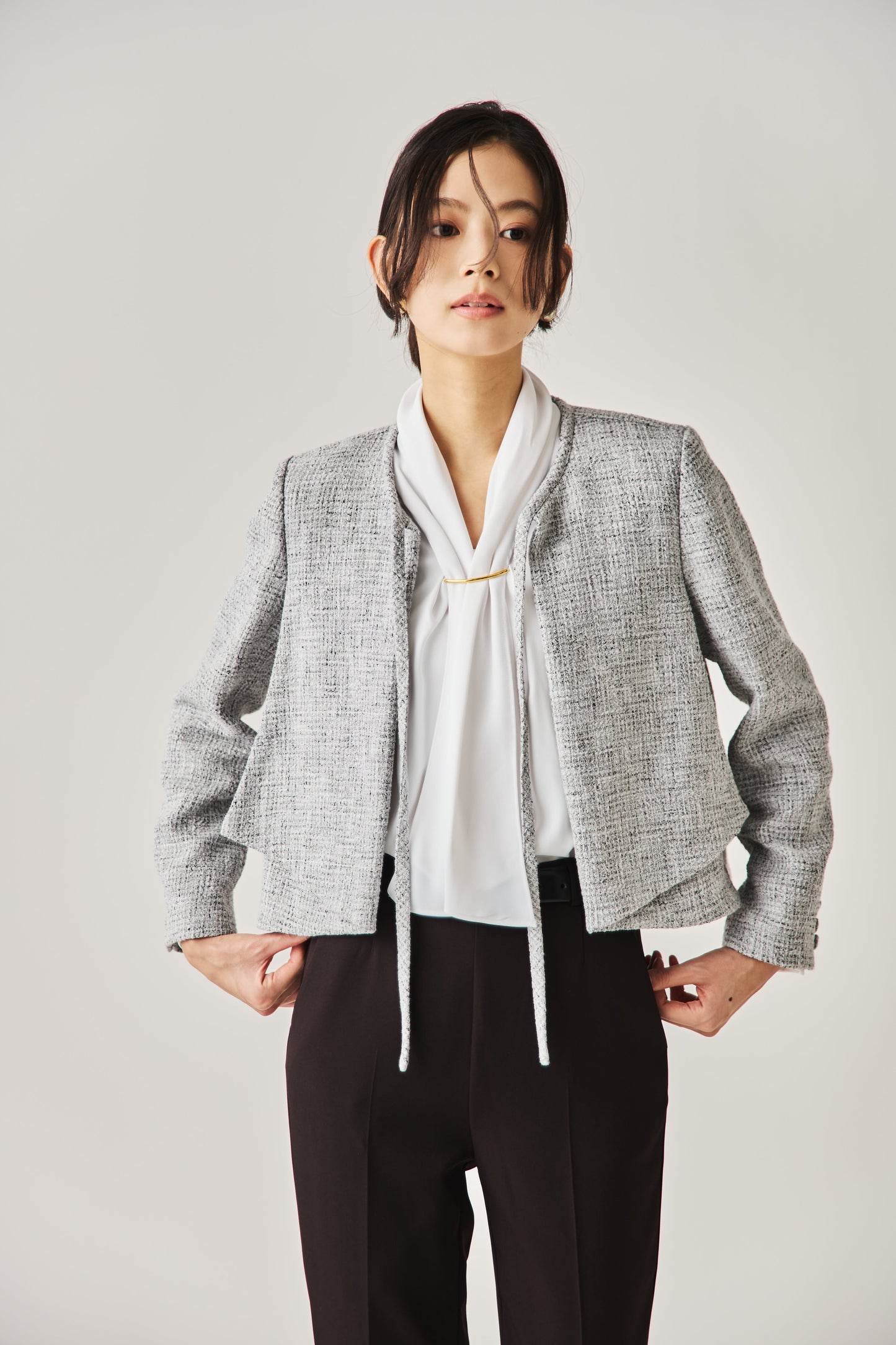 ソフトツイードジャケット（GRAY）