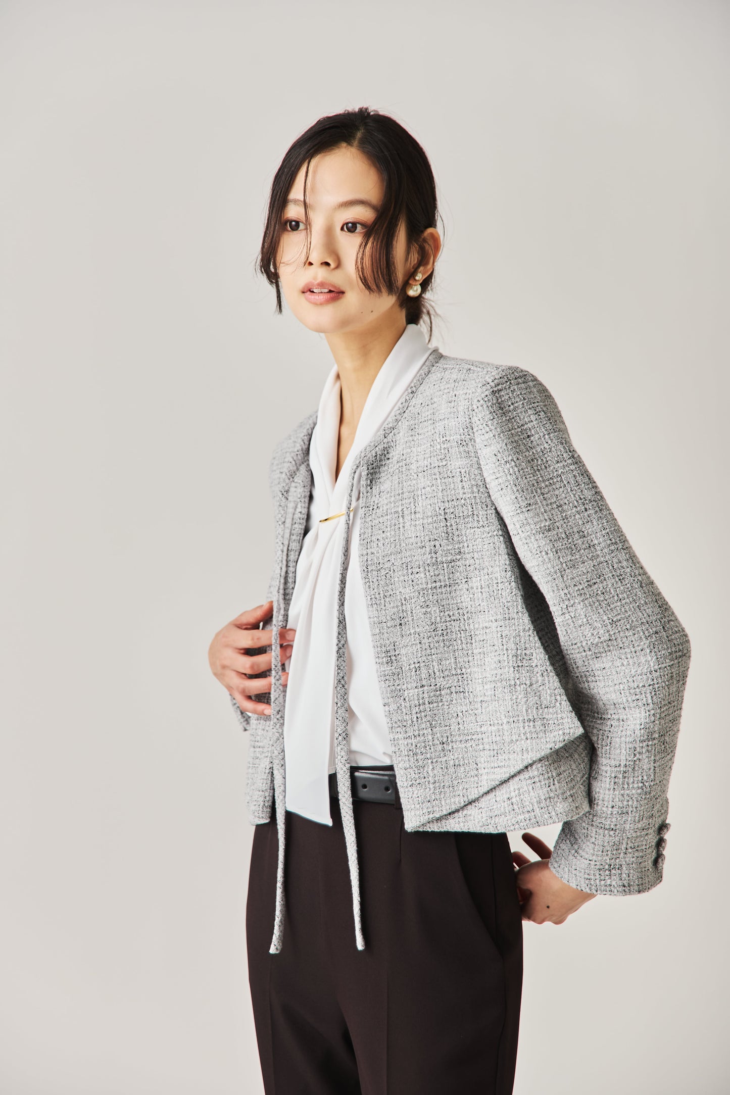 ソフトツイードジャケット（GRAY）