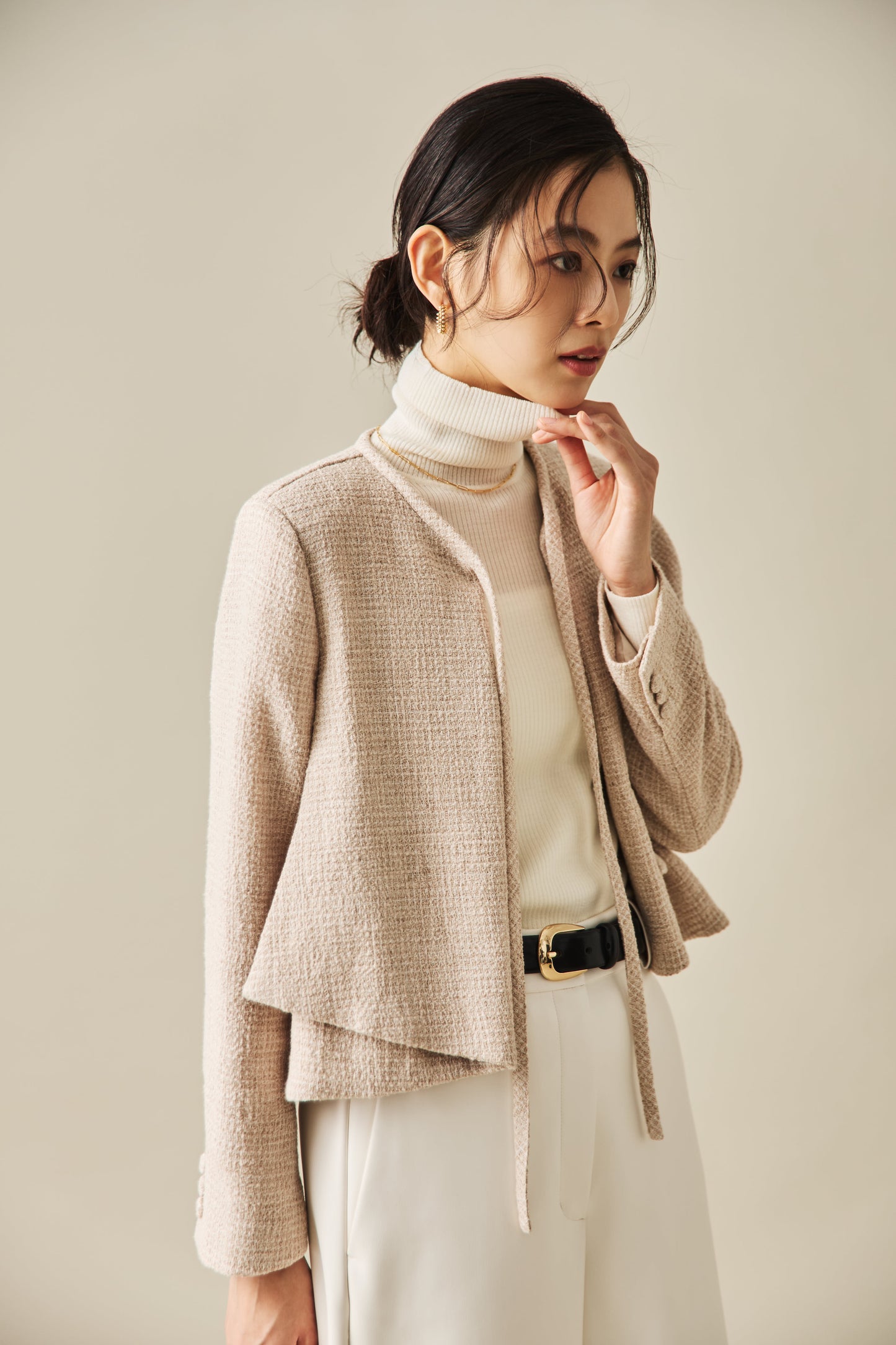 ソフトツイードジャケット（BEIGE）