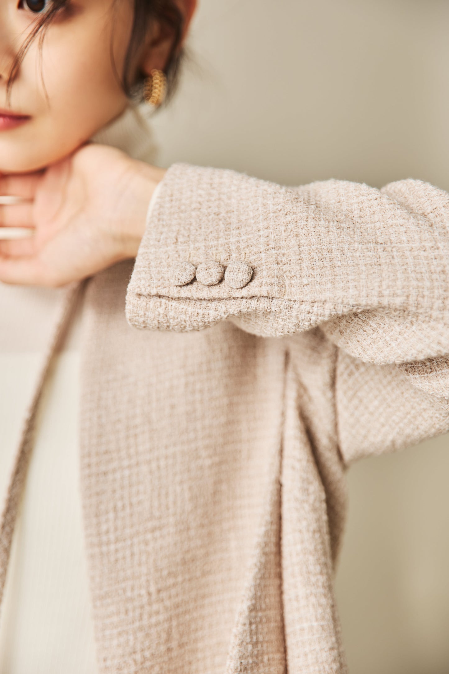 ソフトツイードジャケット（BEIGE）