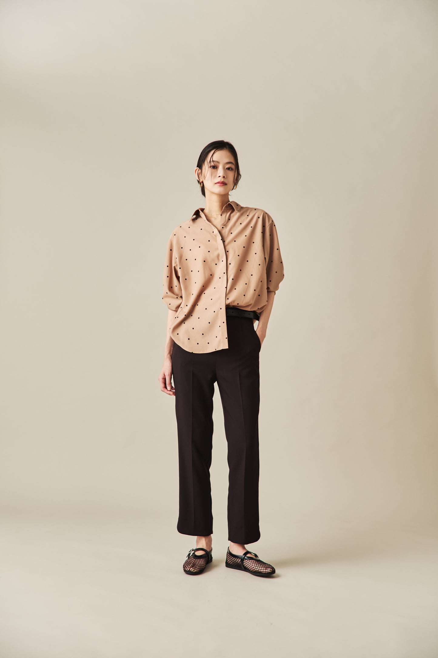 ノーリンクルドットシャツ