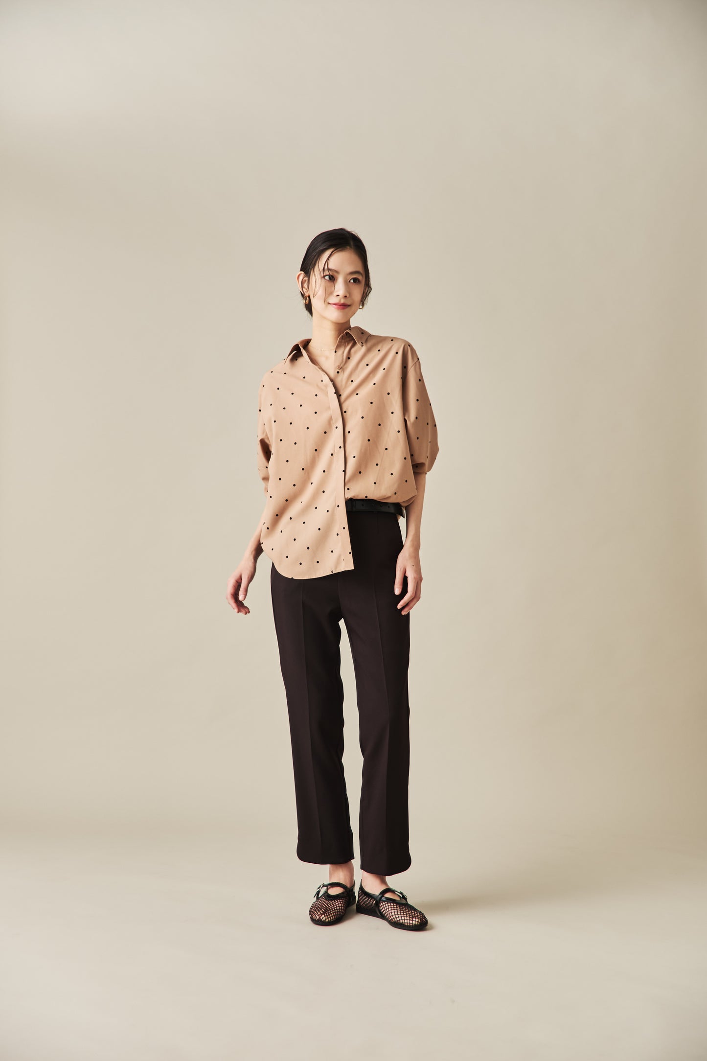 ノーリンクルドットシャツ