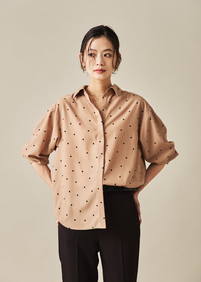 ノーリンクルドットシャツ