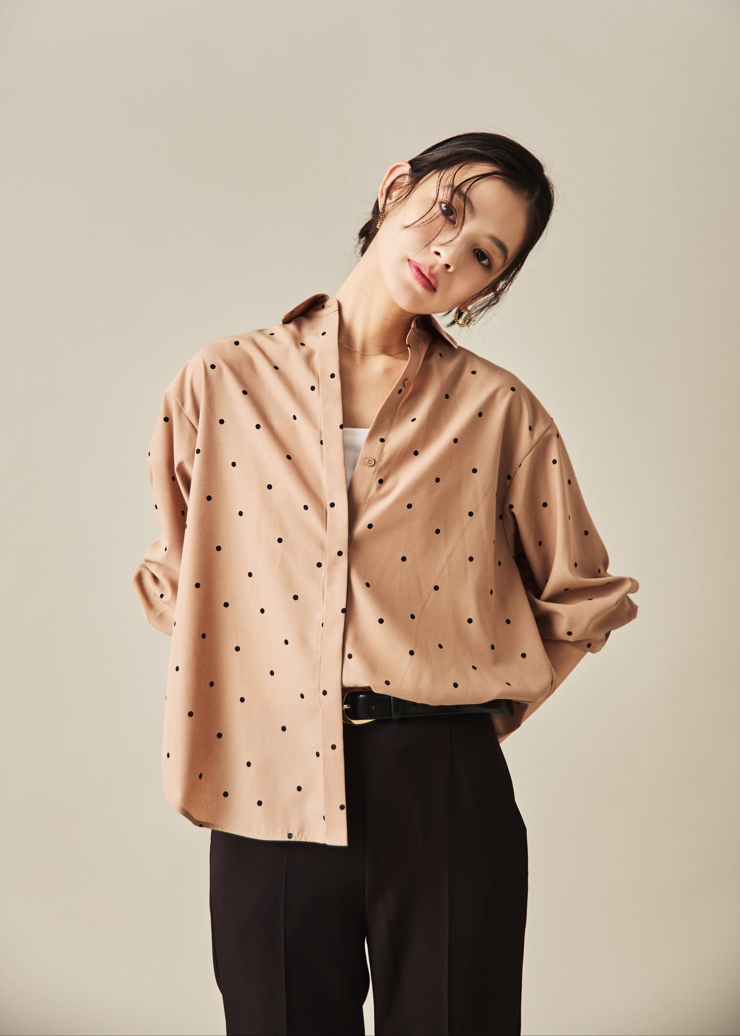 ノーリンクルドットシャツ