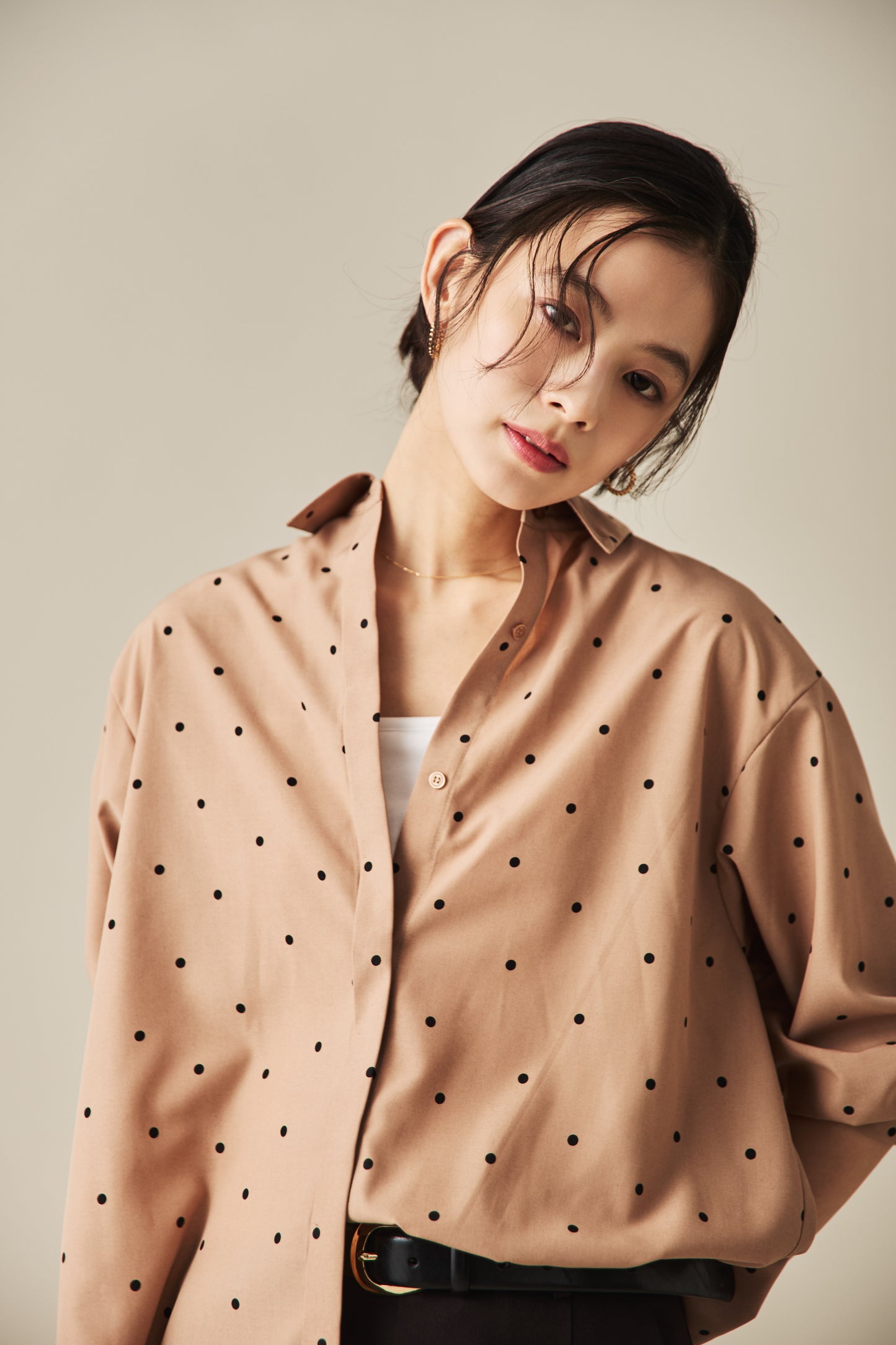 ノーリンクルドットシャツ