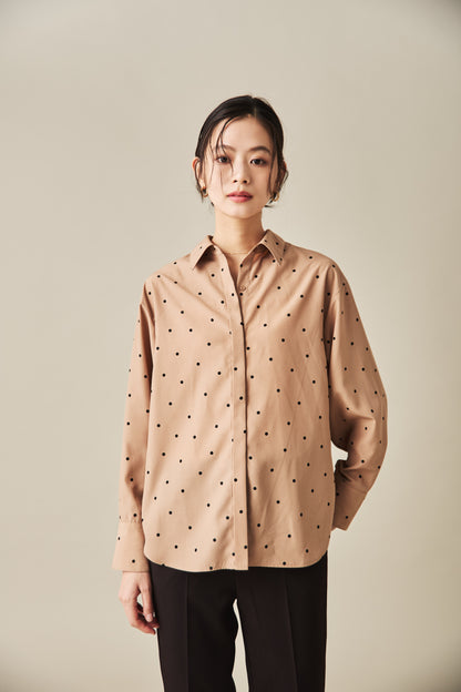 ノーリンクルドットシャツ