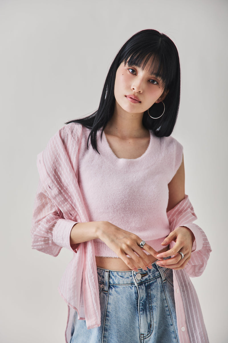 シアーストライプシャツ