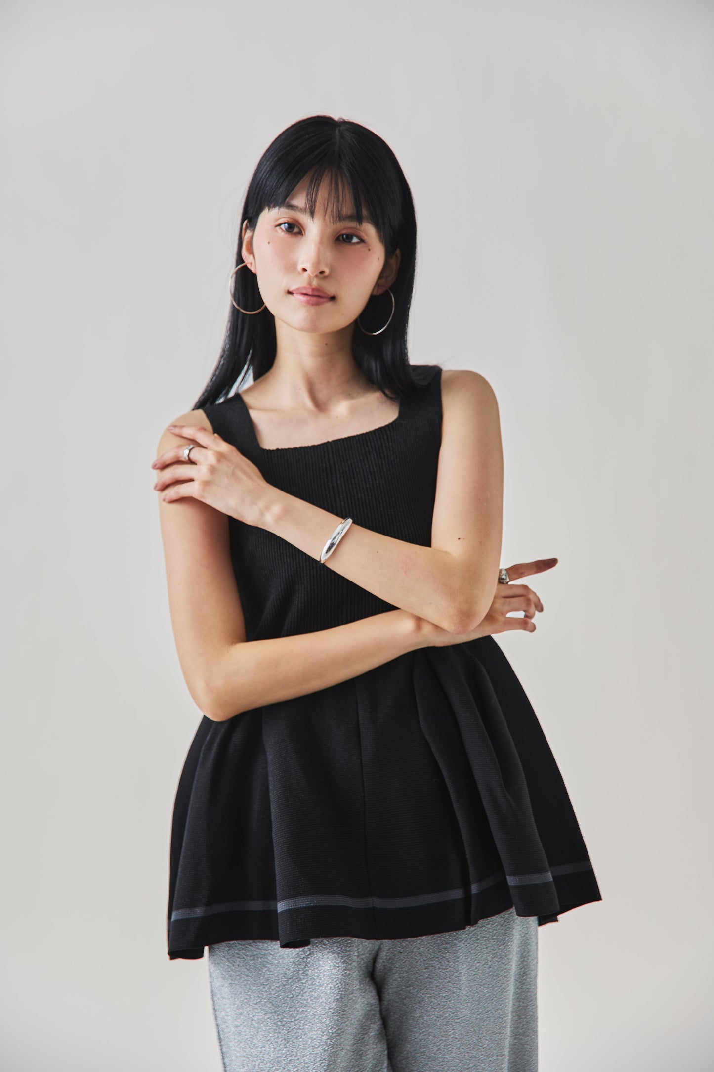 ラメラインチュニック 　