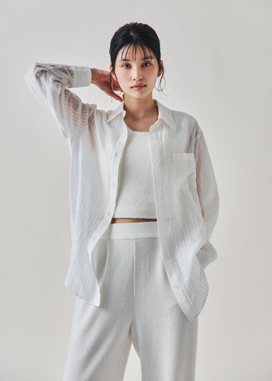 シアーストライプシャツ