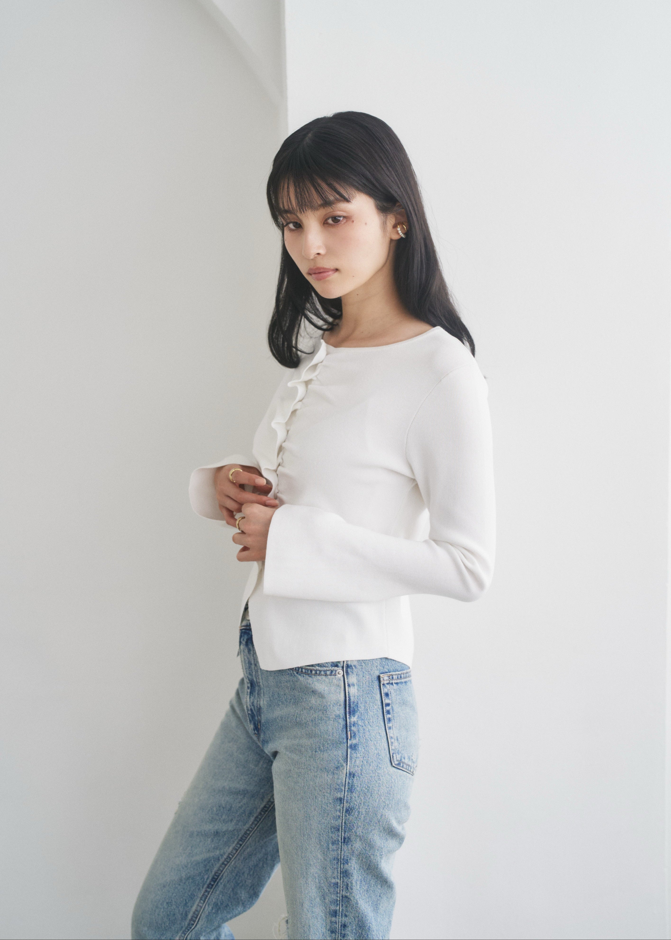 フロントタックギャザーニットトップス – CONNSE