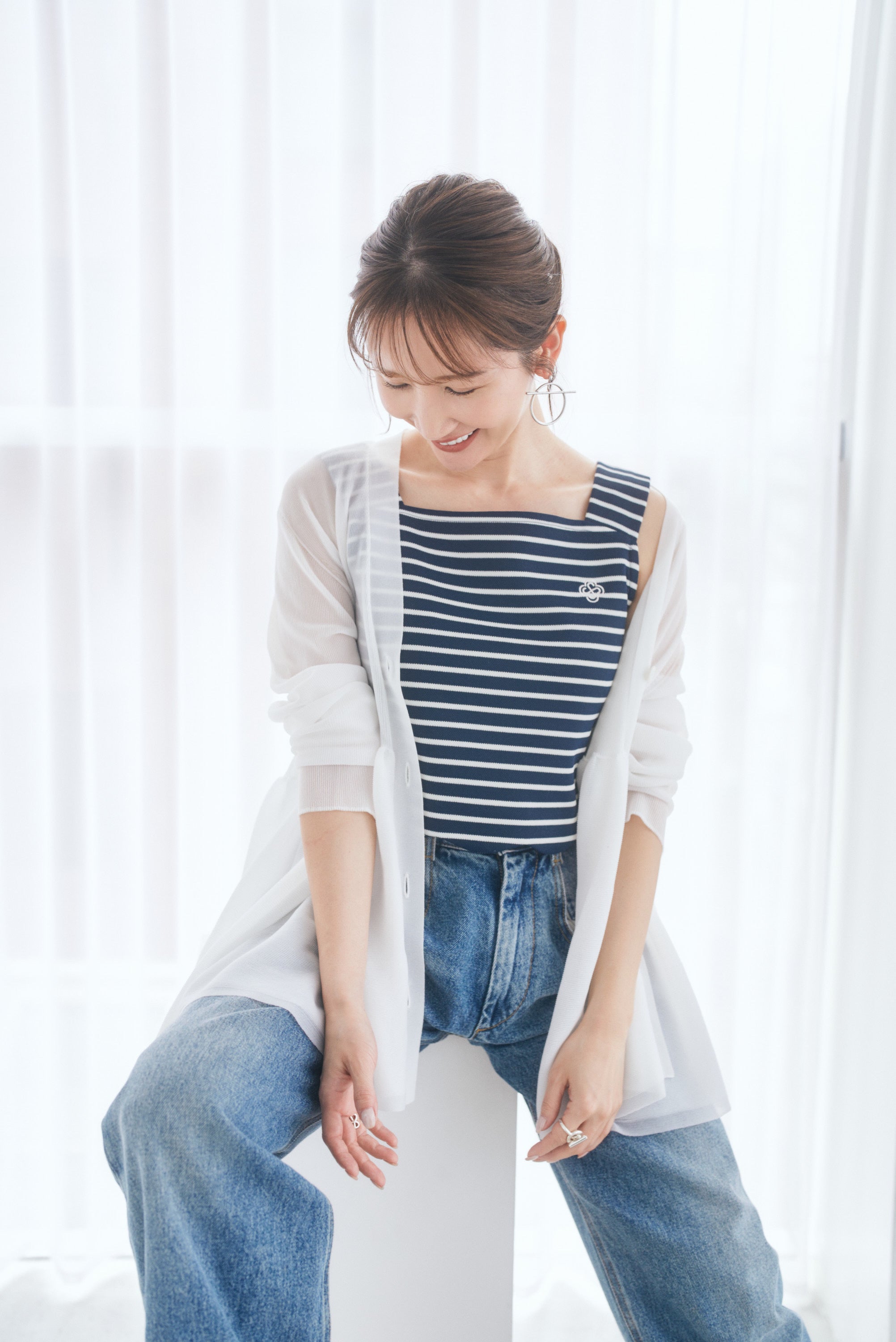 美品 connse コンセ 刺繍入りスカラップタンクトップ 刺繍入りスカラップタンクトップ – CONNSE