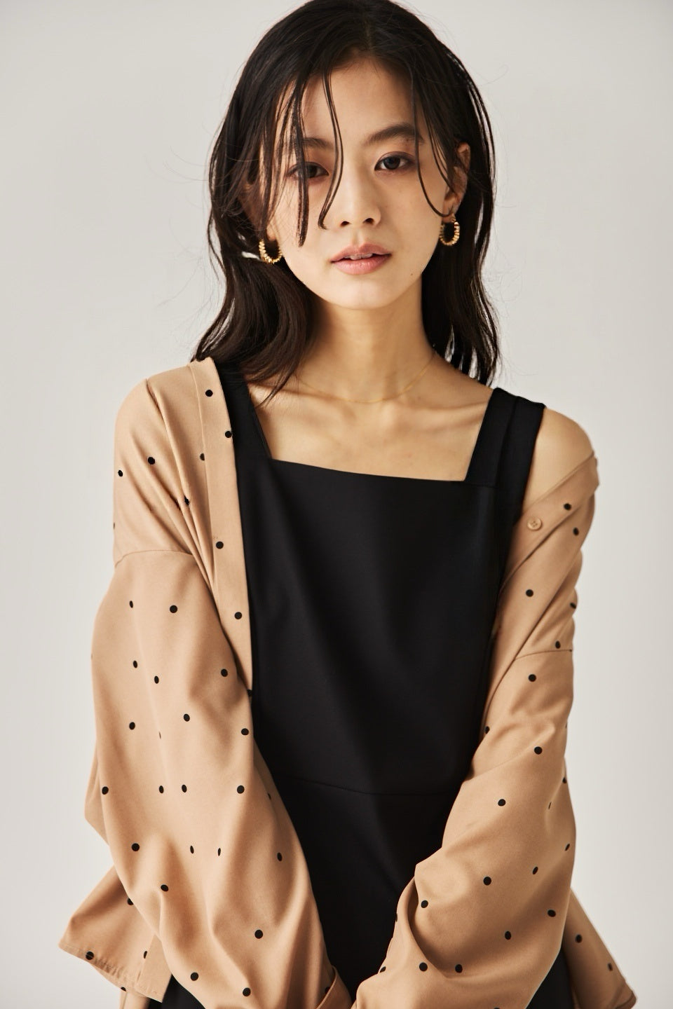 ノーリンクルドットシャツ