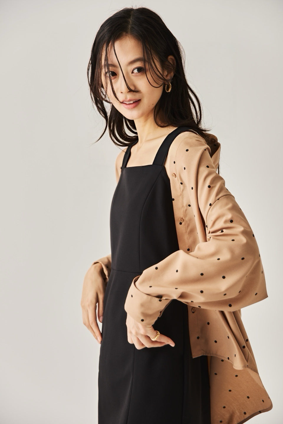 ノーリンクルドットシャツ