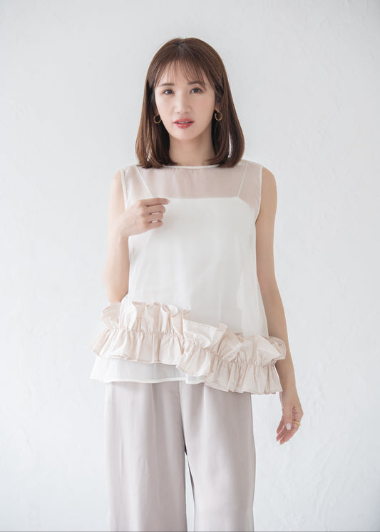 シースルーフリルチュニック
